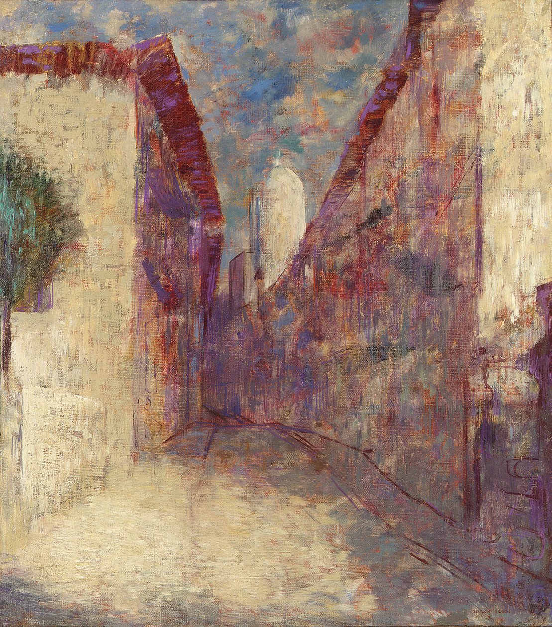 Ulica w Fontarabie (olej na płótnie) autorstwa Odilon Redon