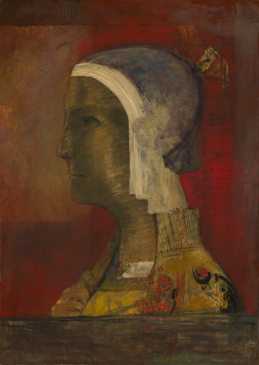 Głowa symboliczna, ok. 1890. autorstwa Odilon Redon