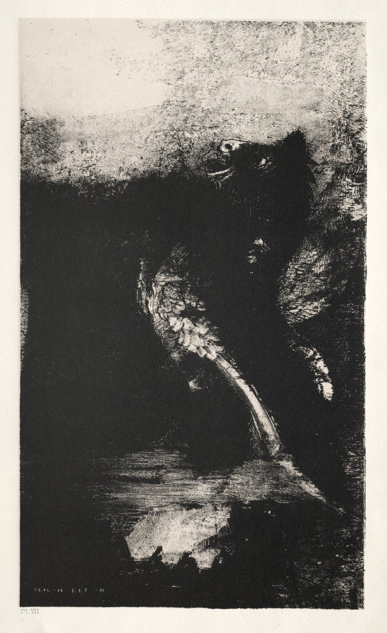 Chimera z zielonymi oczami Zakręty, Bays autorstwa Odilon Redon