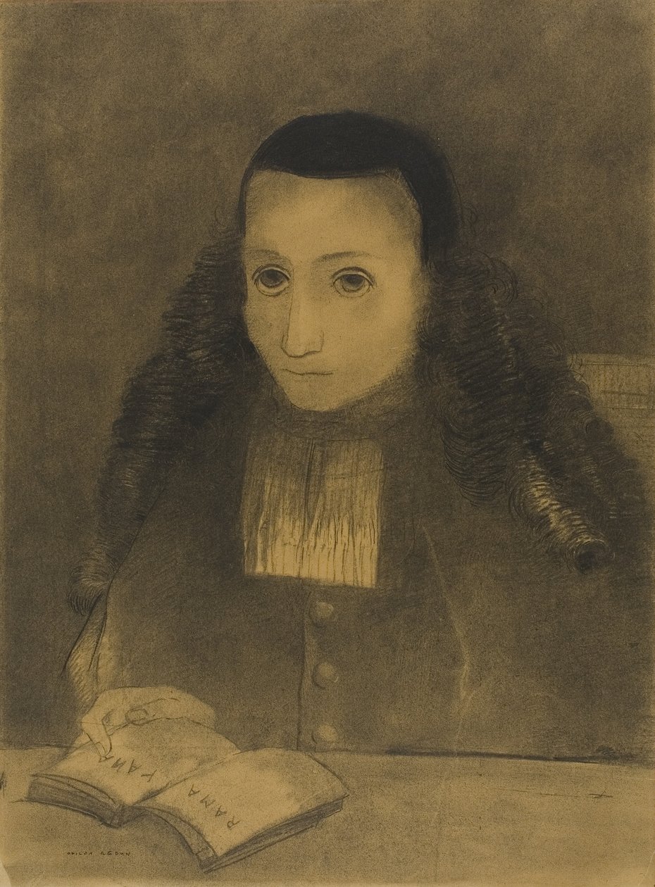 Mały opat czytający Ramayanę, 1883 autorstwa Odilon Redon