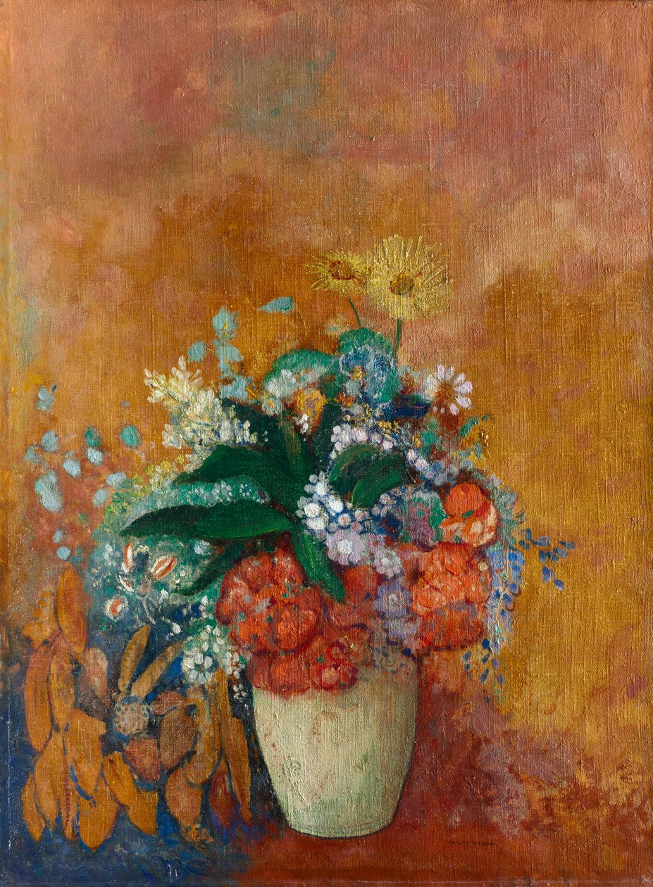 Wazon z kwiatami, ok. 1905. autorstwa Odilon Redon