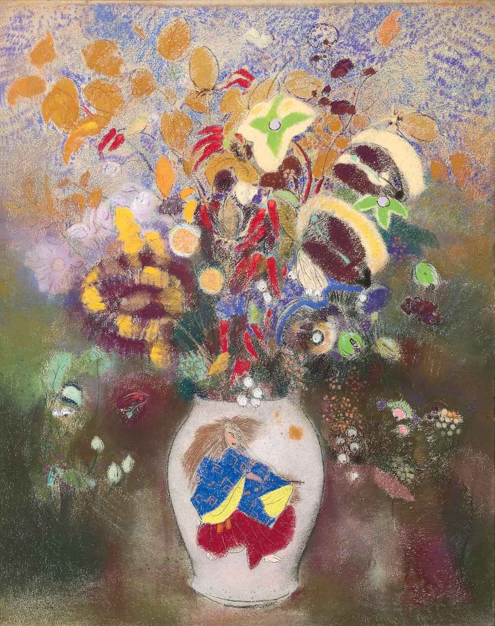 Wazon z japońskim wojownikiem, 1905-1908 autorstwa Odilon Redon