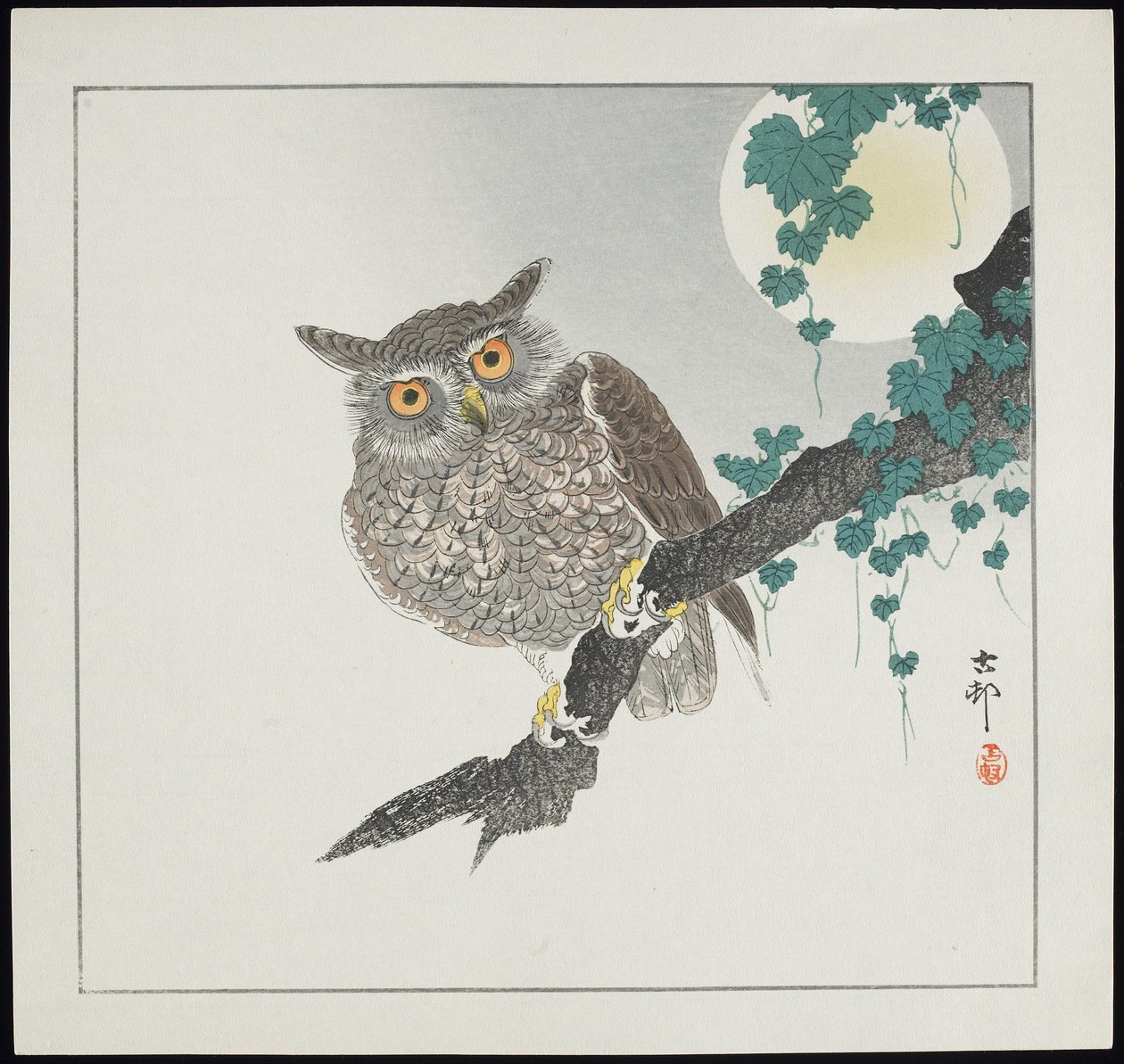Sowa, przed 1912 r. autorstwa Ohara Koson