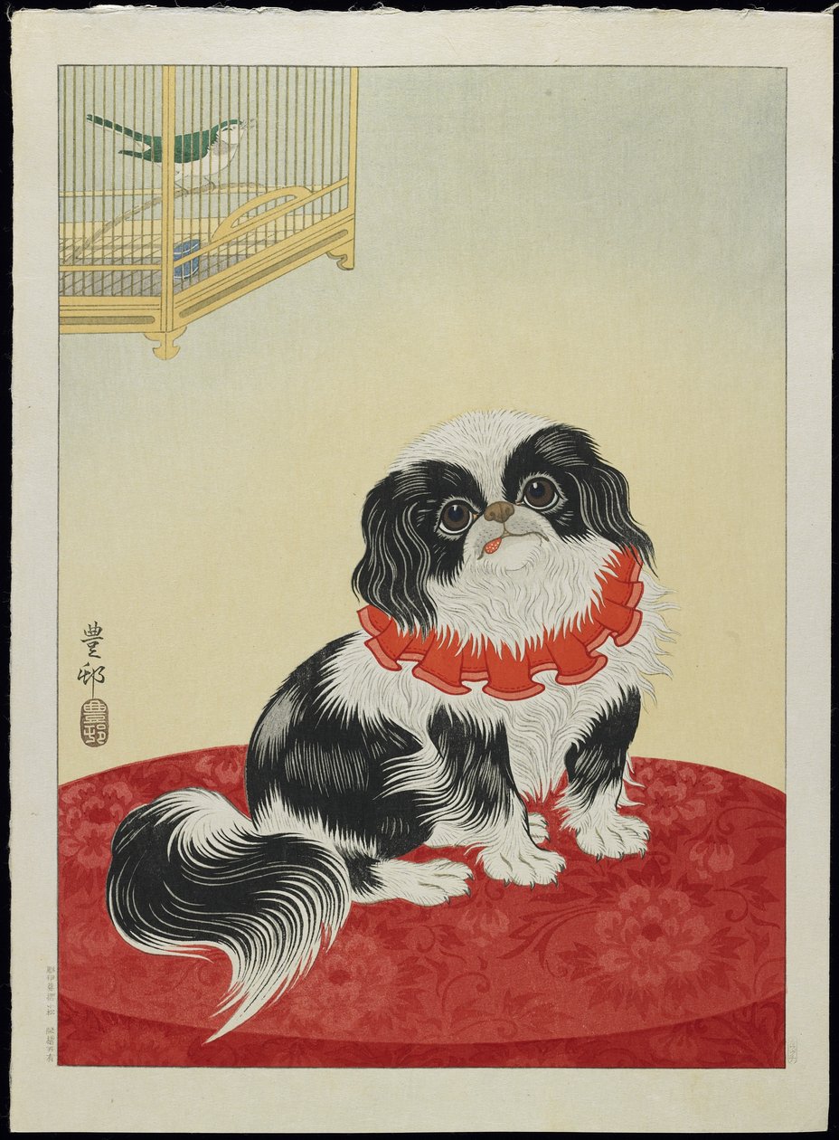 Mops pies, lata 30. XX w. autorstwa Ohara Koson
