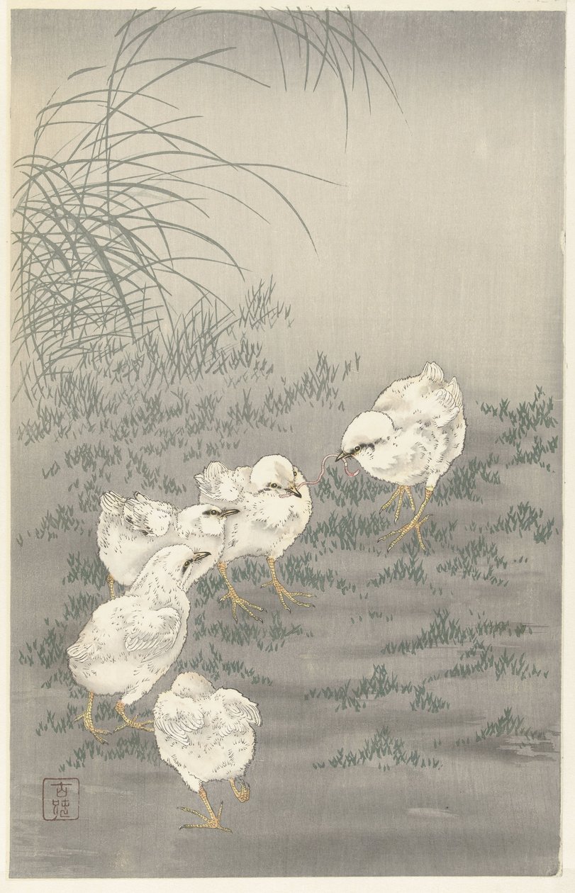 Pięć piskląt autorstwa Ohara Koson