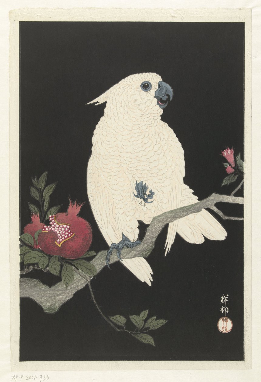 Kakadu i granat autorstwa Ohara Koson