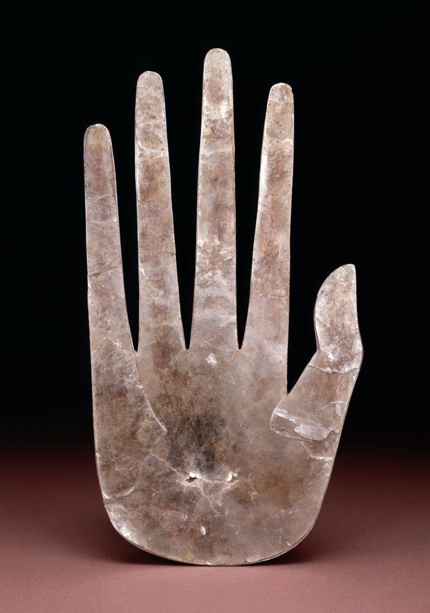Wycinanka w kształcie dłoni, 200 p.n.e.-400 n.e. (mika) autorstwa Ohio Hopewell culture