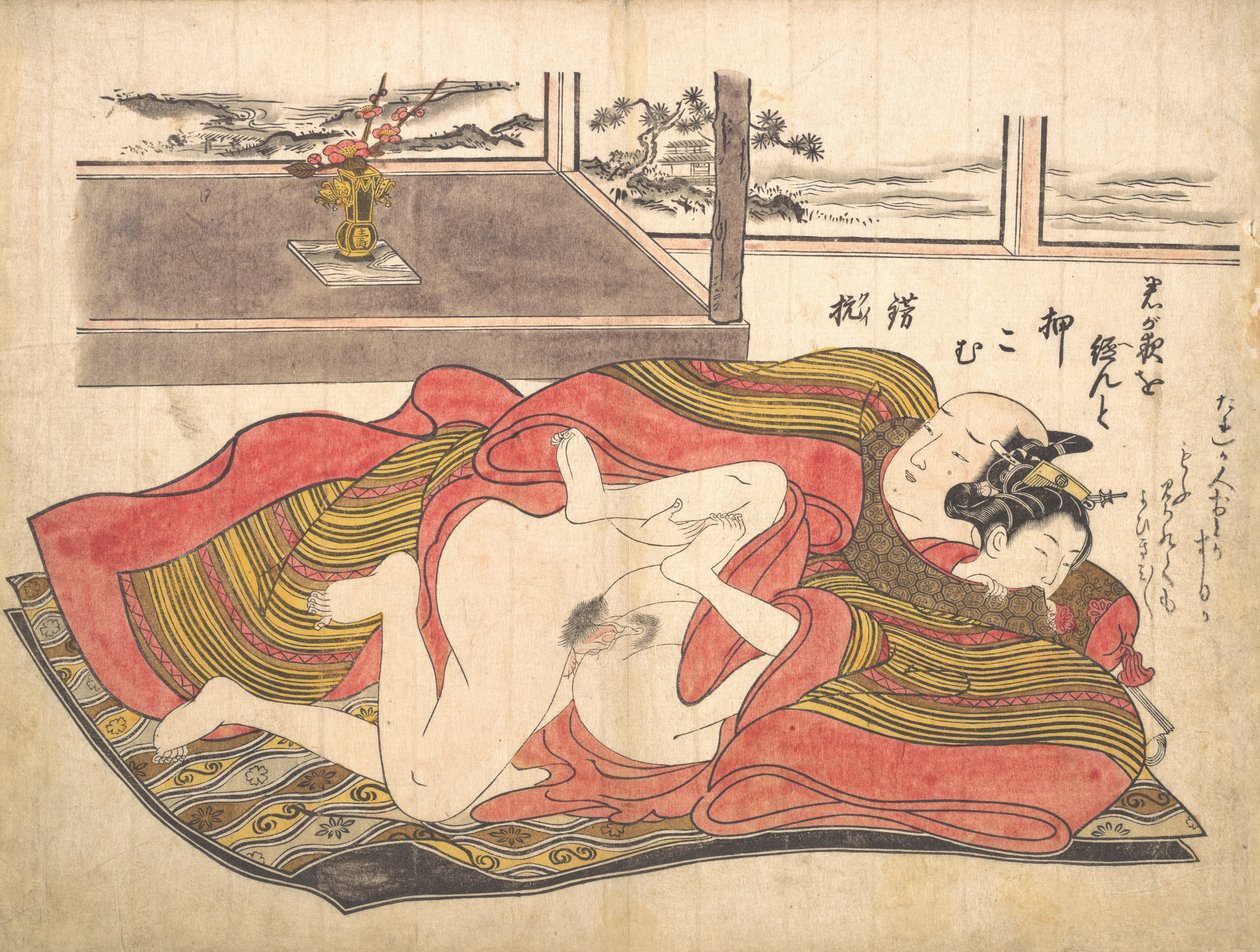 Scena w sypialni, ca. 1739, ok. 1739 r. 1739. autorstwa Okumura Masanobu