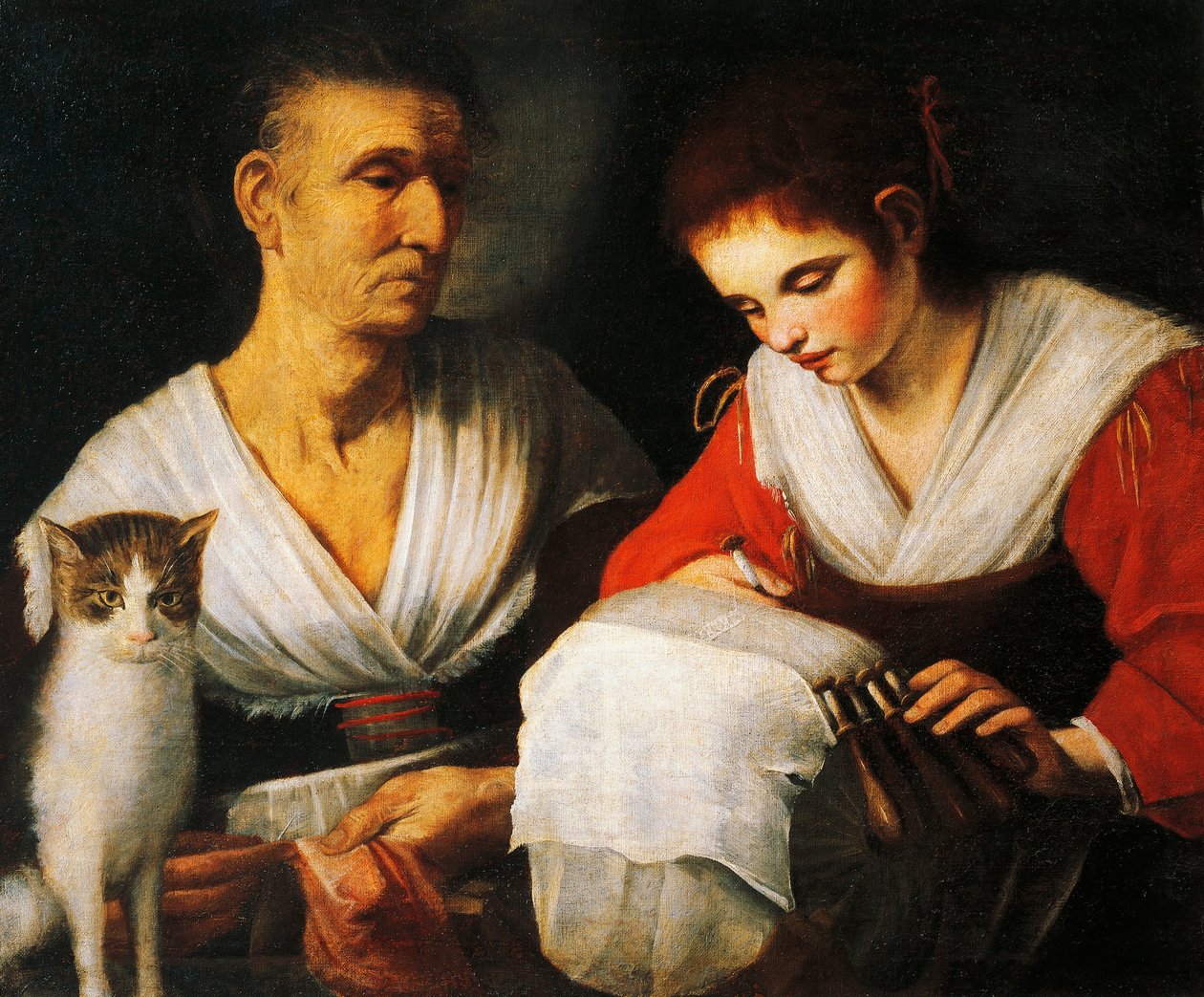 Koronkarka – Onofrio Gabrielli (1619-1706), obraz. autorstwa Onofrio Gabrielli