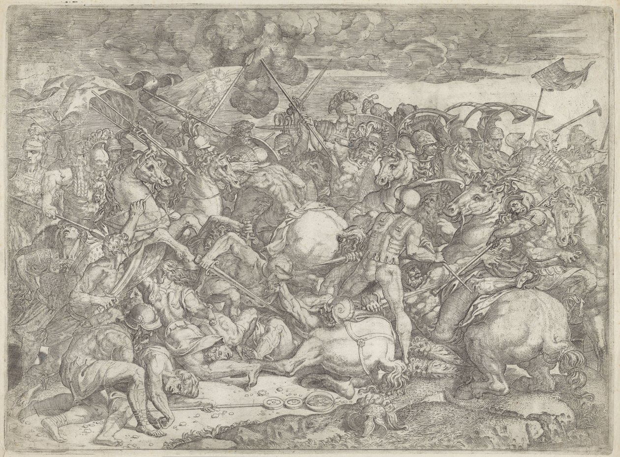 Bitwa pod mostem Mulwijskim autorstwa Orazio Farinati (attributed to)