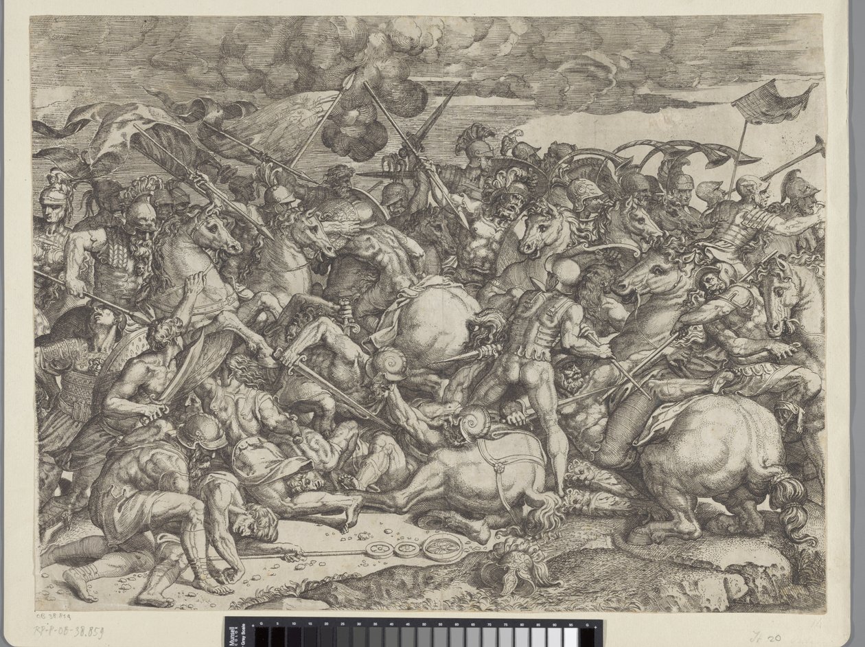 Bitwa pod mostem Mulwijskim autorstwa Orazio Farinati (attributed to)