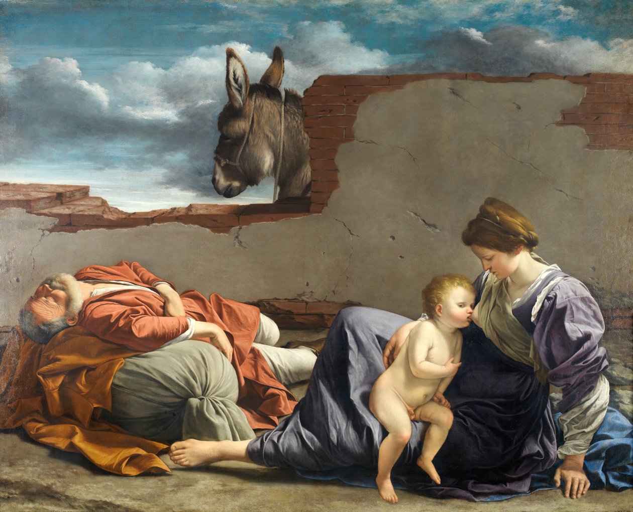 Odpocznij w ucieczce do Egiptu, 1615-1621. autorstwa Orazio Gentileschi