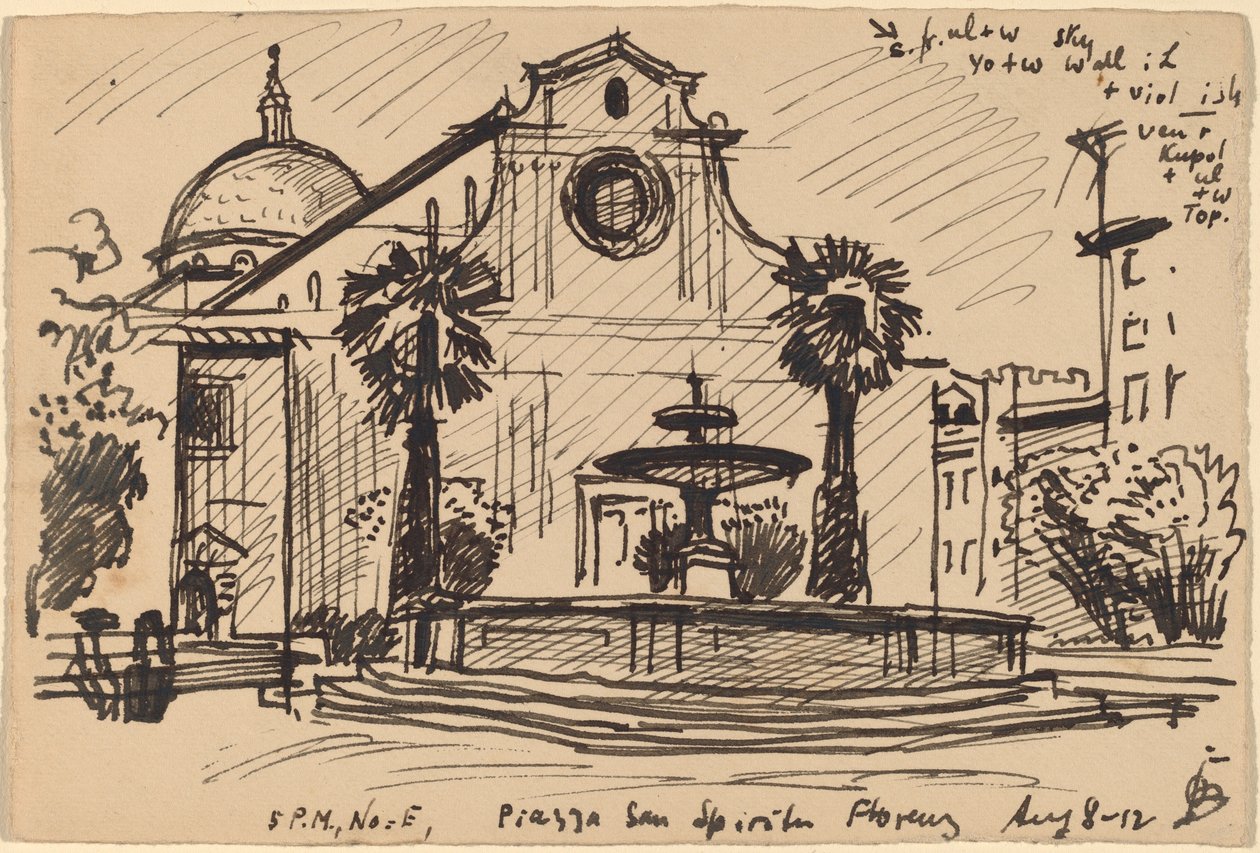 Piazza S. Spirito, Florencja autorstwa Oscar F. Bluemner