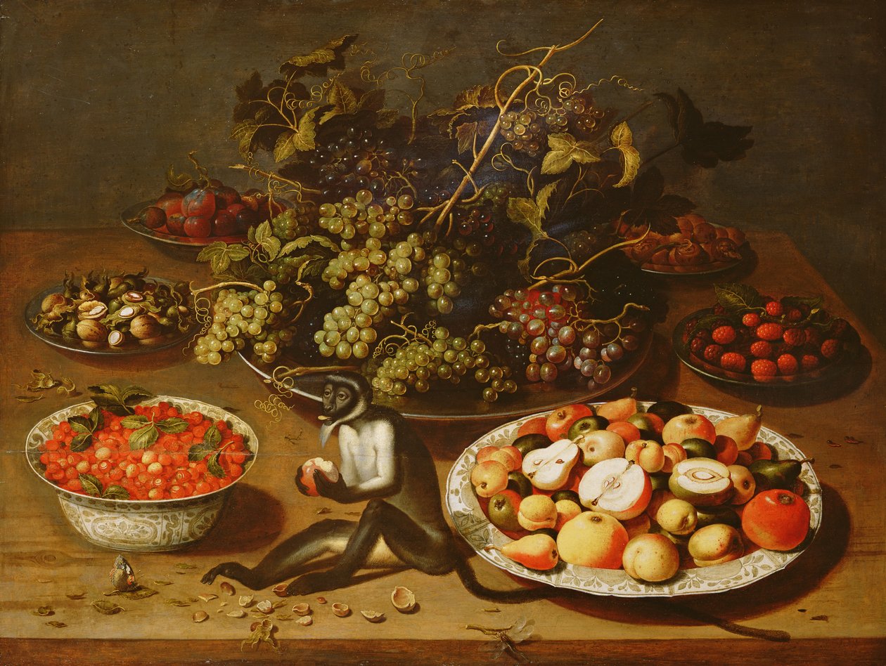 Martwa natura z małpą autorstwa Osias the Elder Beert