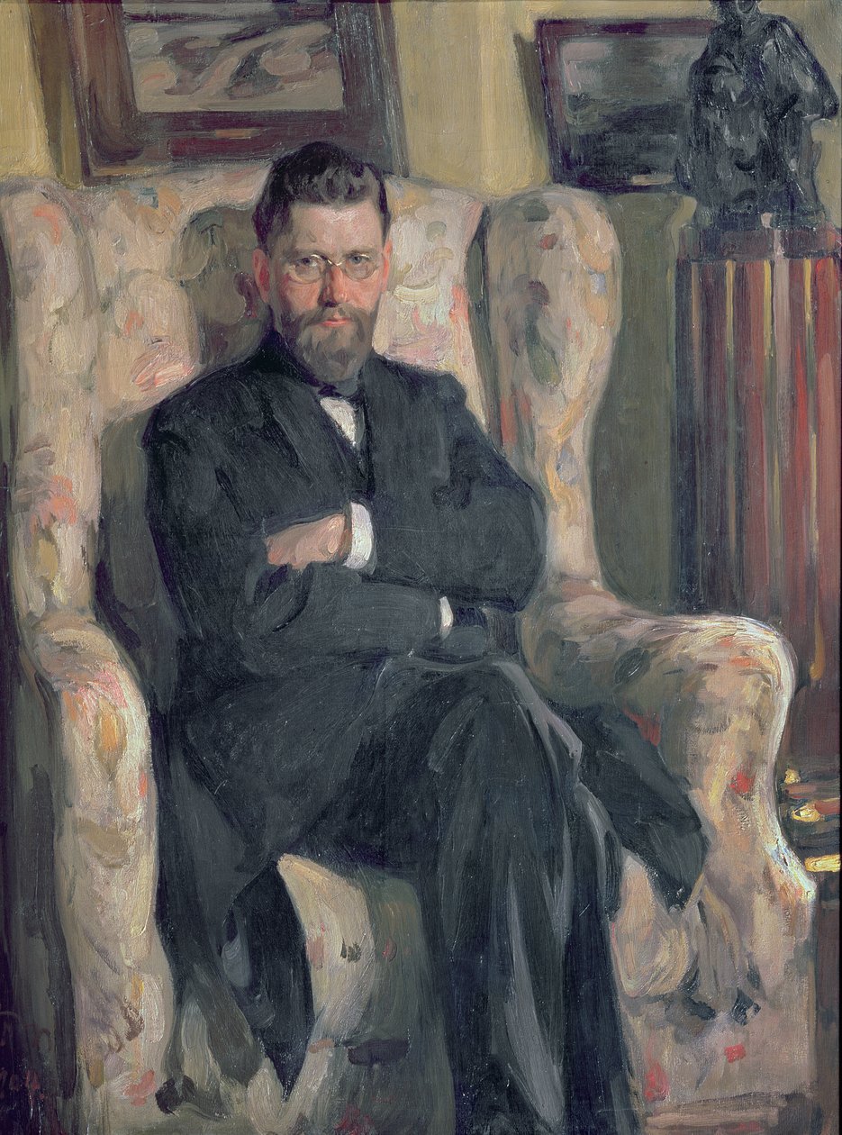 Portret kolekcjonera Aleksieja A. Bakruszyna (1865-1929) 1904 autorstwa Osip Emmanuilovich Braz