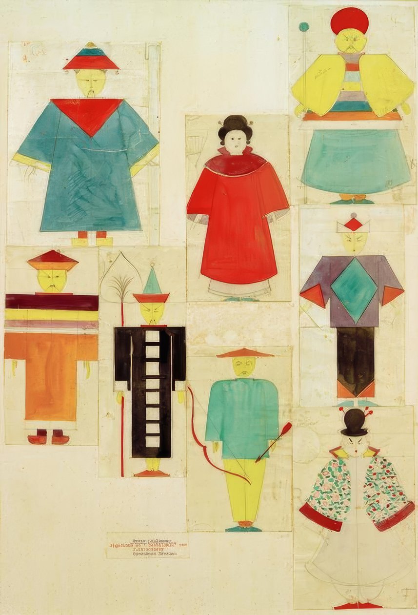 8 figurek słowika autorstwa Oskar Schlemmer