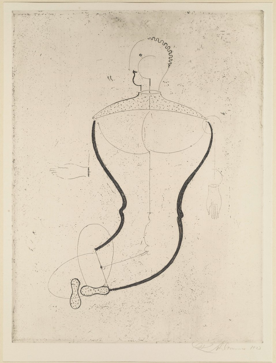 Abstrakcyjna postać po lewej, 1923. autorstwa Oskar Schlemmer
