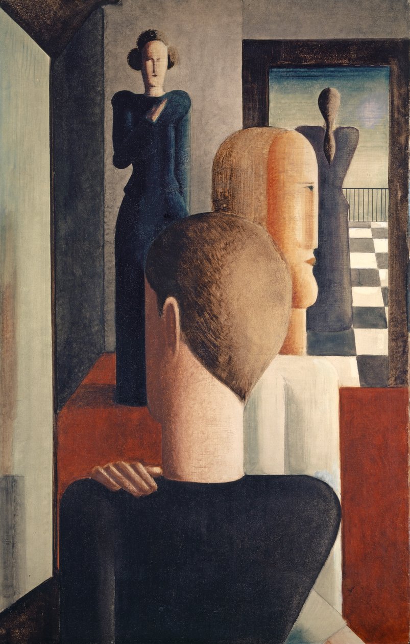 Wnętrze z pięcioma postaciami, Roman autorstwa Oskar Schlemmer