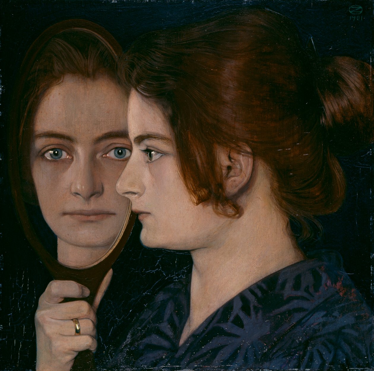 Portret żony artysty autorstwa Oskar Zwintscher