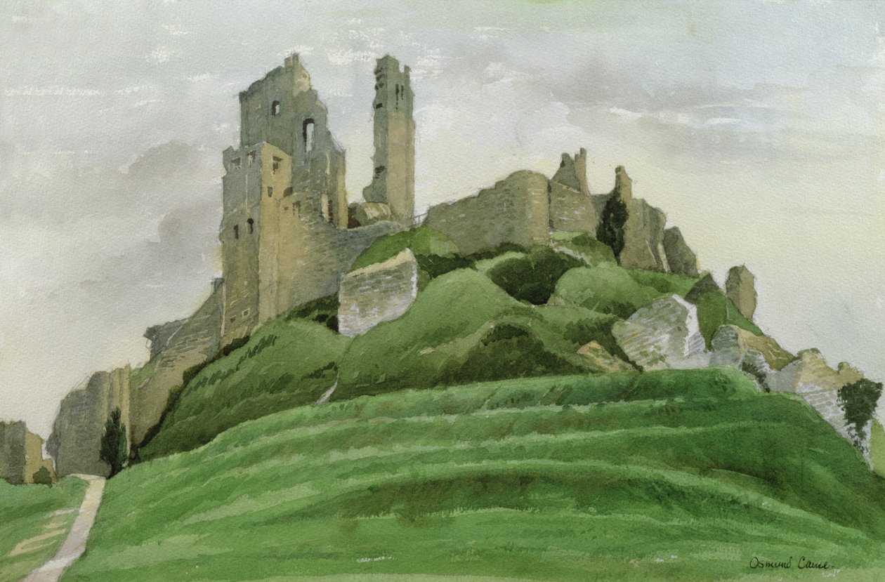 Zamek Corfe (wc na papierze) autorstwa Osmund Caine