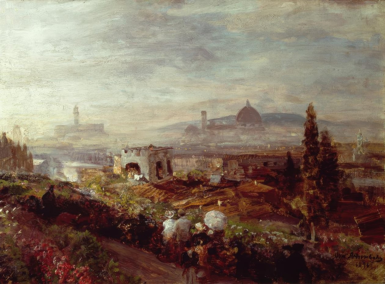 Widok na Florencję autorstwa Oswald Achenbach