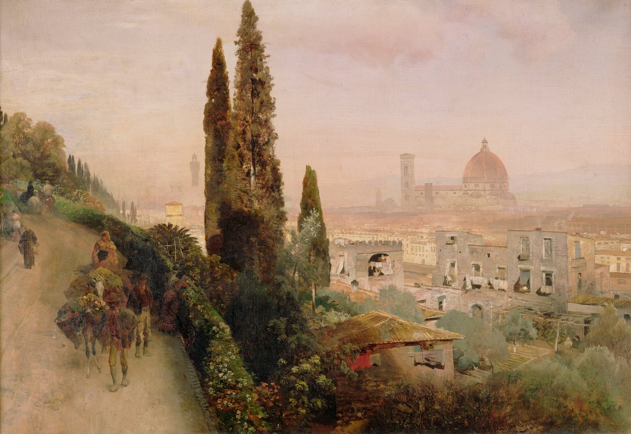 Florencja (olej na płótnie) autorstwa Oswald Achenbach