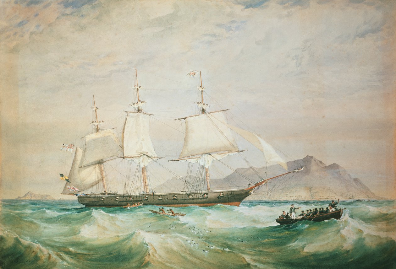 H.M.S. Szerszeń, 1861 autorstwa Oswald Walters Brierly