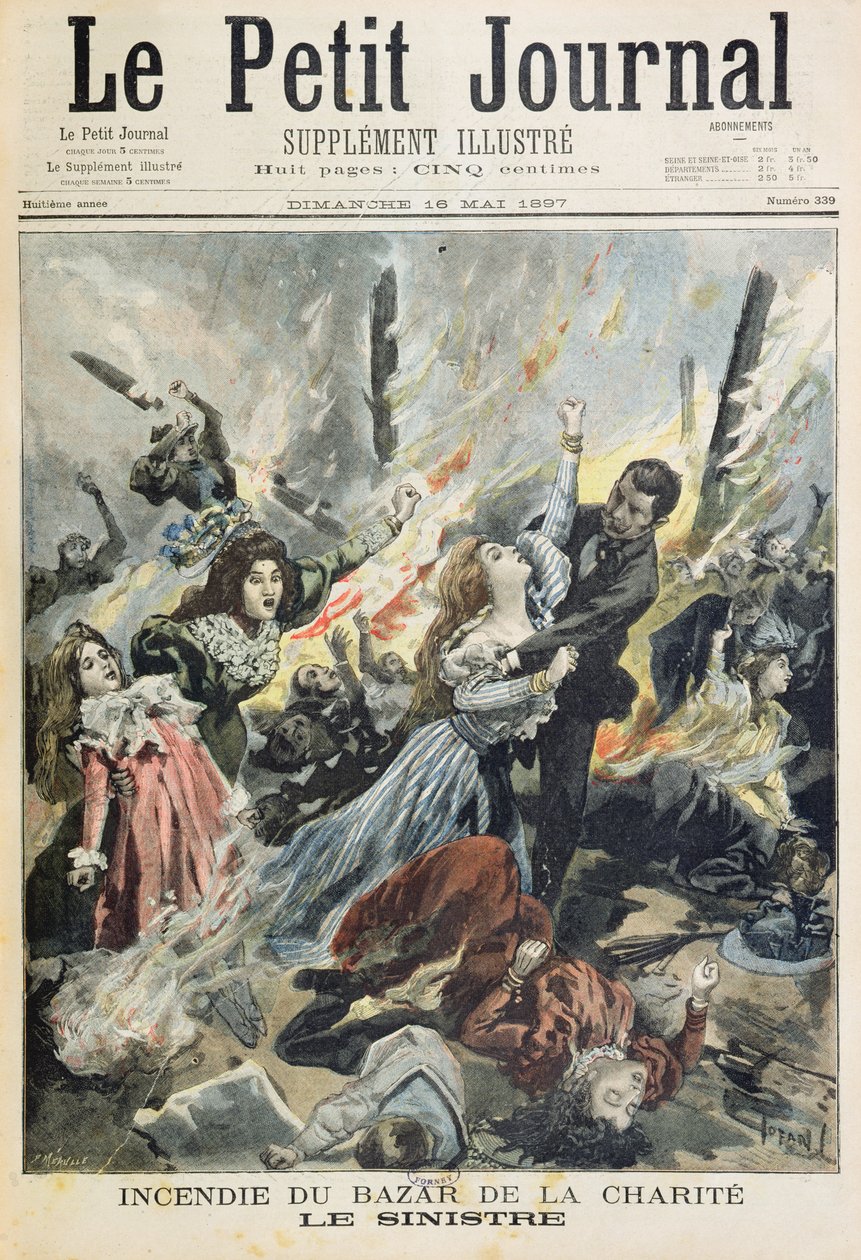 Pożar w Bazar de la Charite, 4 maja 1897, z „Le Petit Journal”, 16 maja 1897 autorstwa Oswaldo Tofani