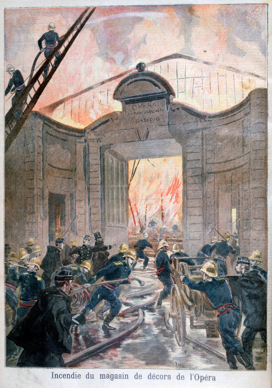 Pożar w Operze, Paryż, 1894 autorstwa Oswaldo Tofani