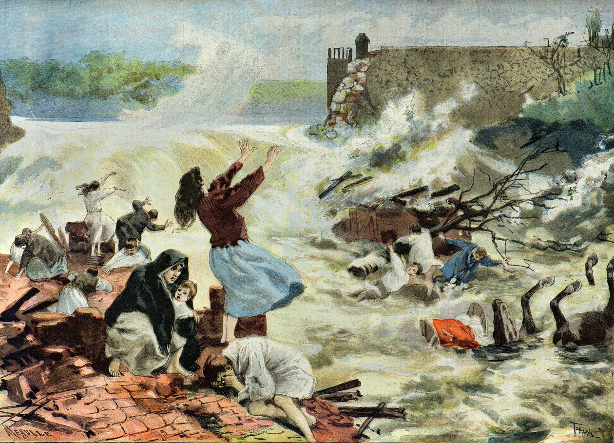 Katastrofa Bouzeya, 1895 r. (ilustracja) autorstwa Oswaldo Tofani