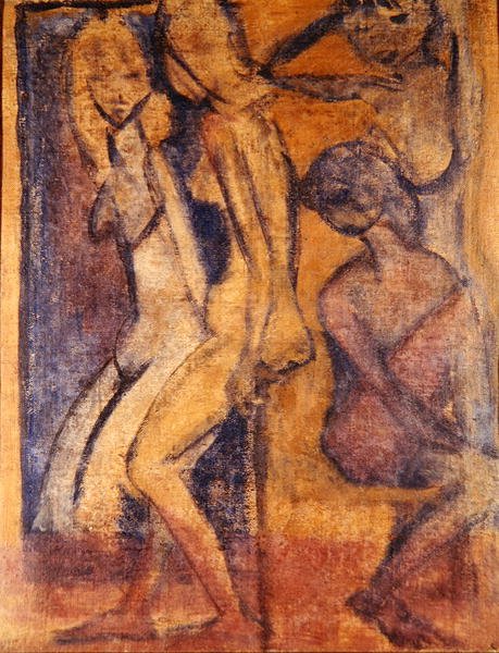 Trzy dziewczyny, 1922 (patrz 274039 dla recto) autorstwa Otto Mueller