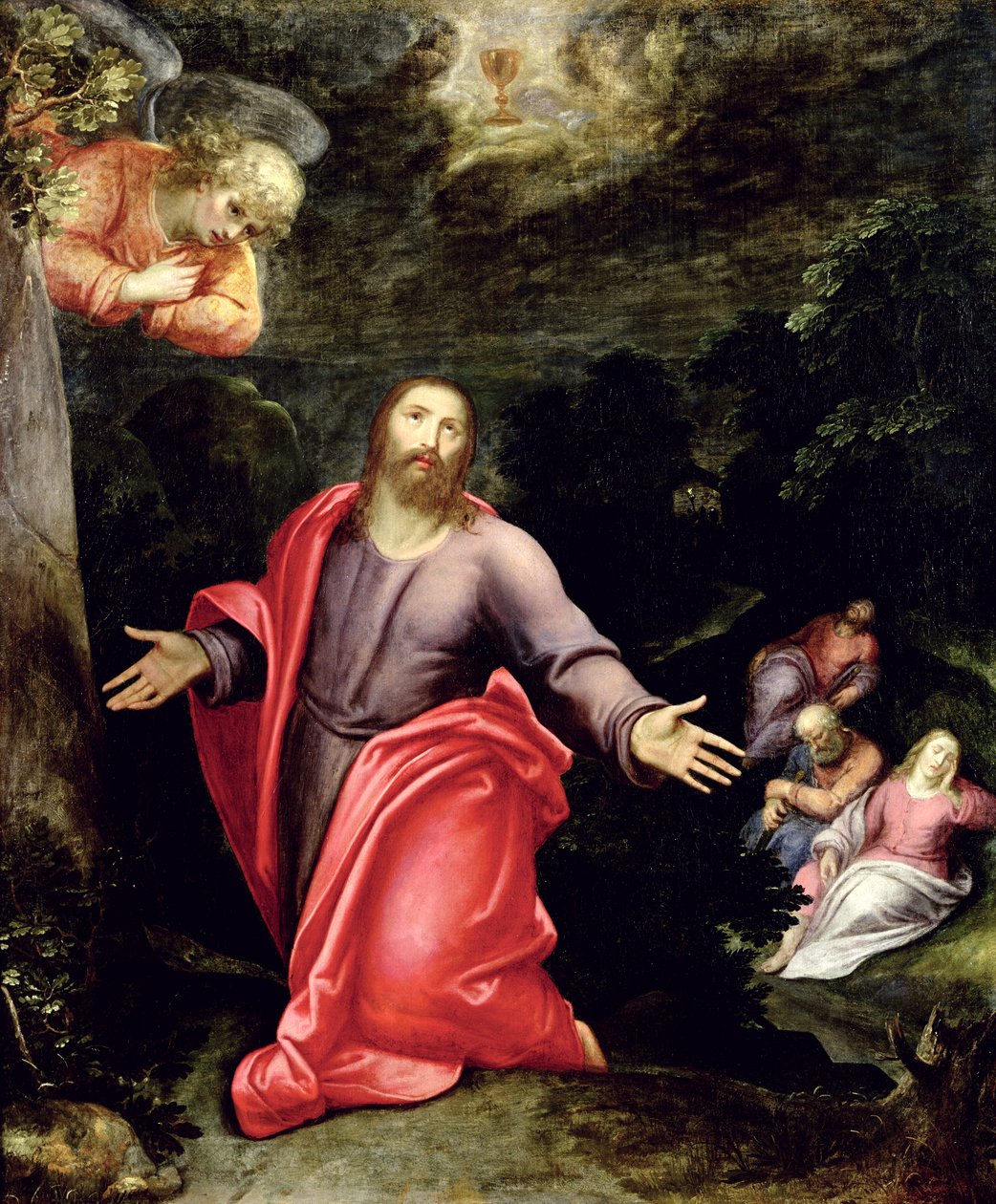عیسی د زیتون په باغ کې، c.1590-95 پولی autorstwa Otto van Veen