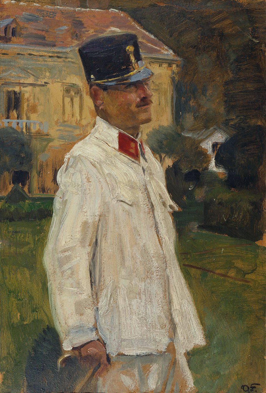 Heinrich (?) Gallia w mundurze oficerskim autorstwa Otto Friedrich