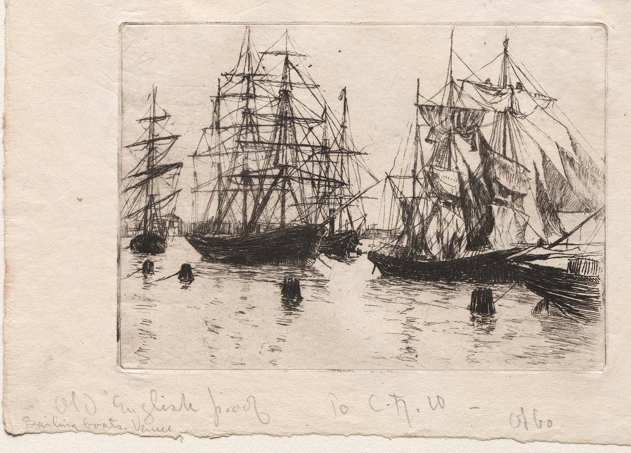 Żaglówki, Wenecja, 1880. autorstwa Otto H. Bacher
