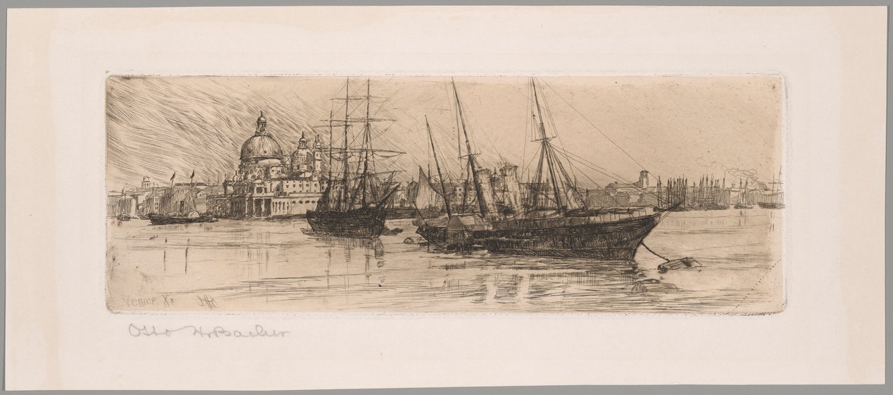 Dwie łodzie, Wenecja autorstwa Otto Henry Bacher
