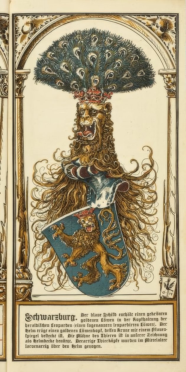 Herb niemieckich domów królewskich: Schwarzburg autorstwa Otto Hupp