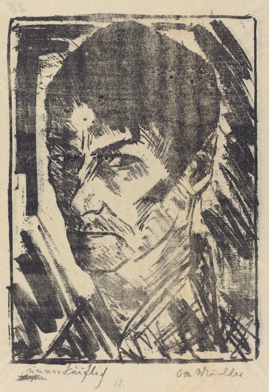 Autoportret w lewo autorstwa Otto Müller