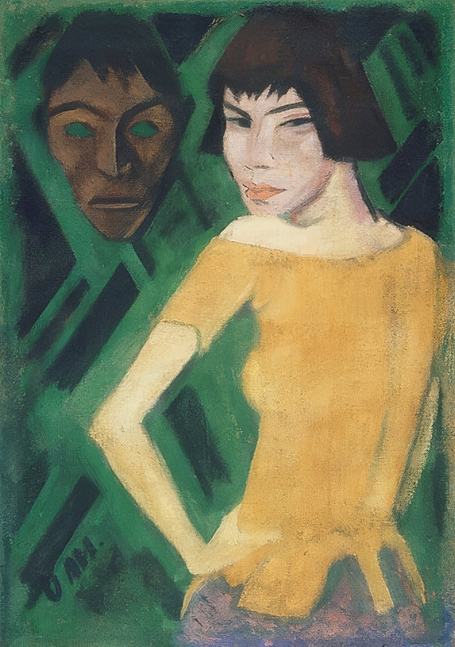 Maska z maską. 1919/21 autorstwa Otto Mueller