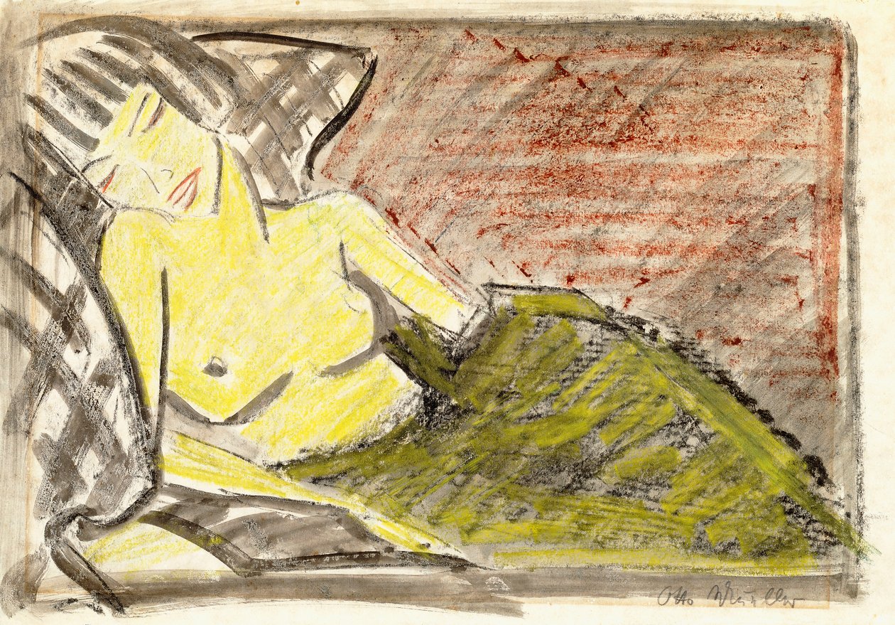 Leżąca kobieta, ok. 1925 autorstwa Otto Mueller