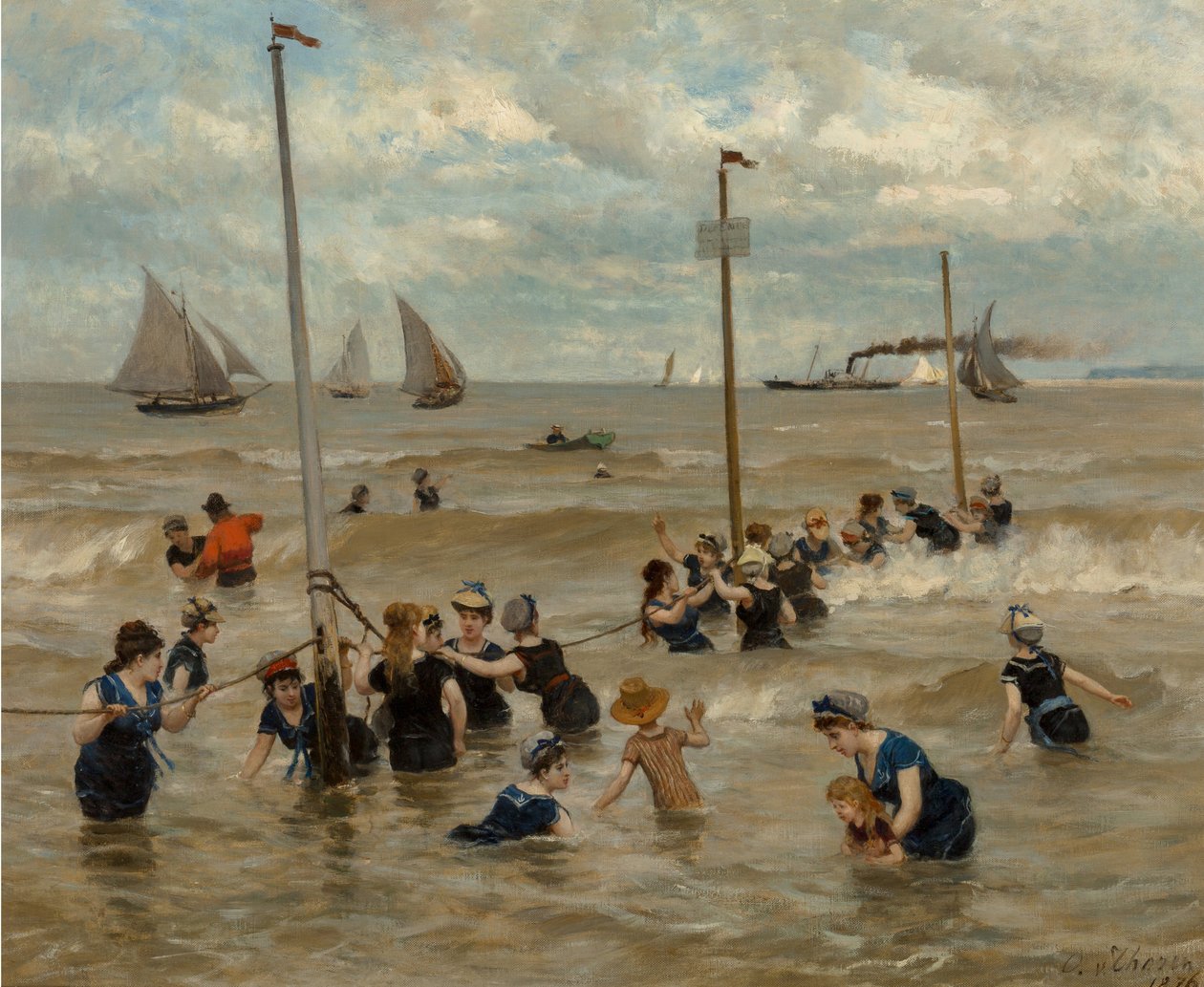 Kąpiel nad morzem, 1876 r. autorstwa Otto von Thoren