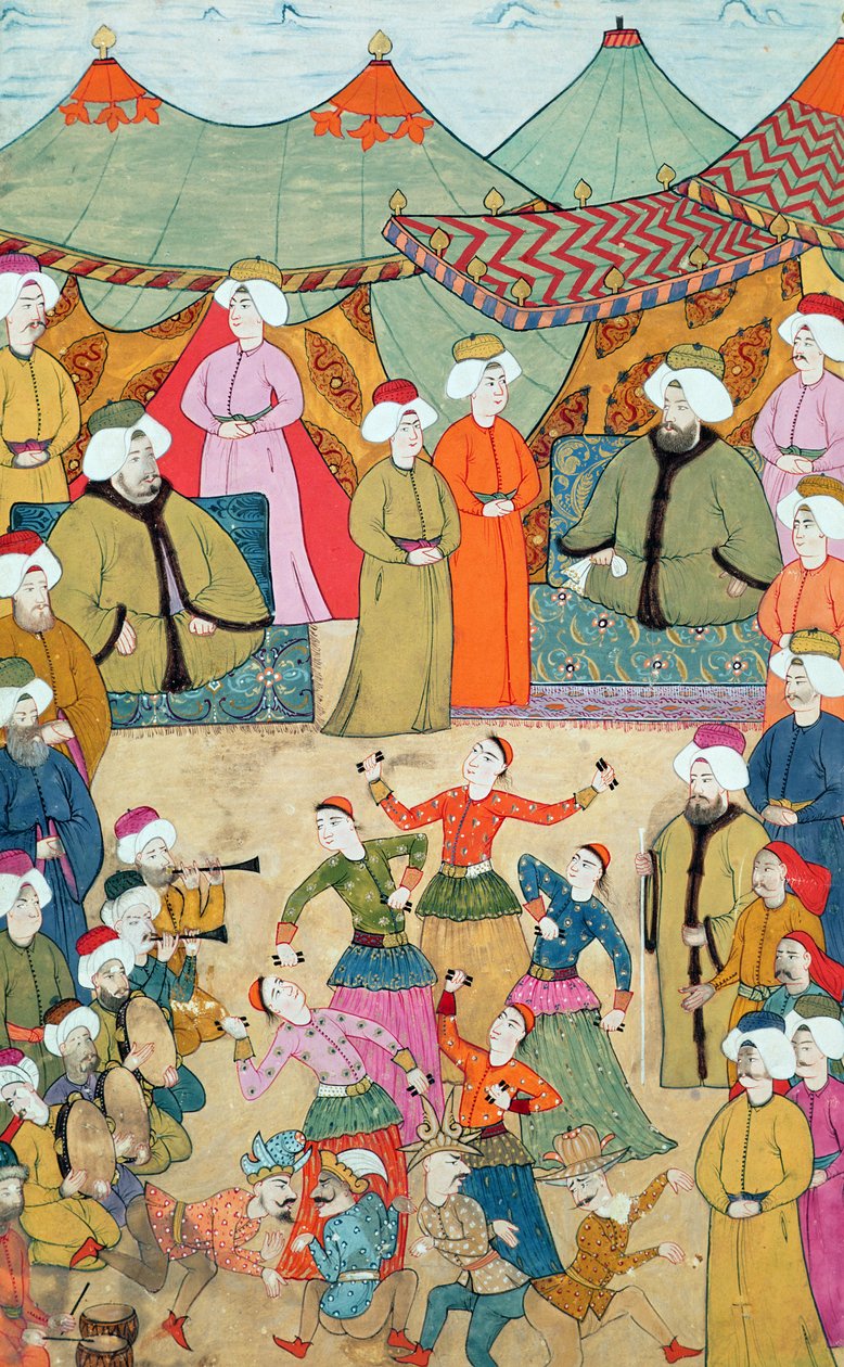 Taniec dla przyjemności sułtana Ahmeta III (1673-1736) z „Surnamy”, 1720 autorstwa Ottoman School