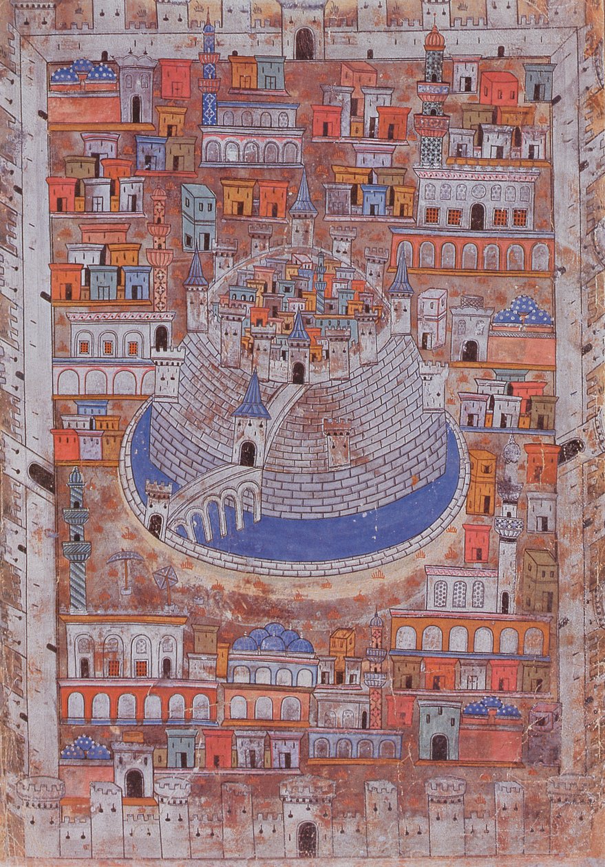 Mapa Aleppo, ok. 1600 autorstwa Ottoman School