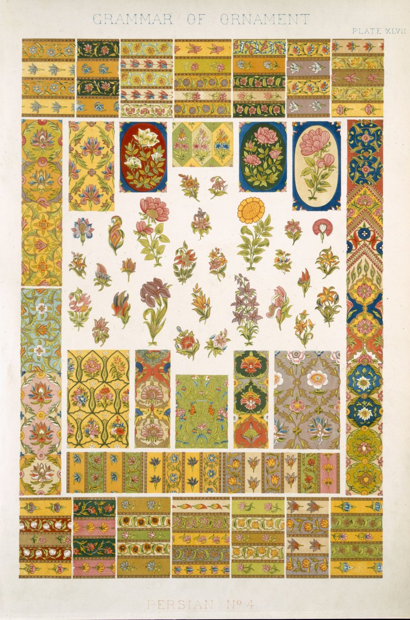 perski nr 4, tabliczka XLVII. z „Gramatyki ornamentu” Owena Jonesa (1809-68) autorstwa Owen Jones