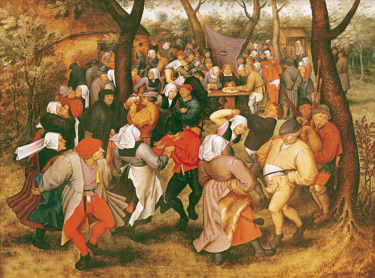 Taniec weselny, 1607 autorstwa Pieter Brueghel the Younger