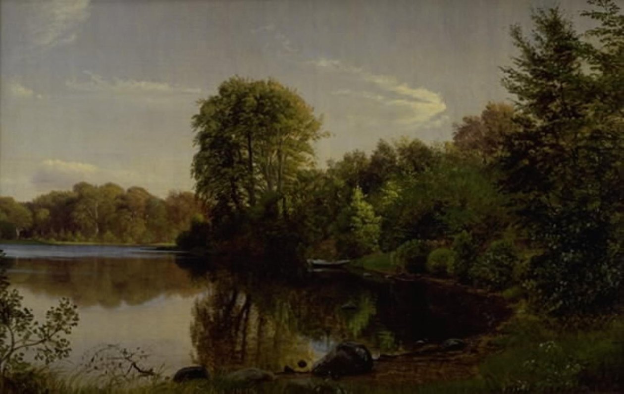 Wieczór w Bondedammen w Hellebæk autorstwa P.C. Skovgaard