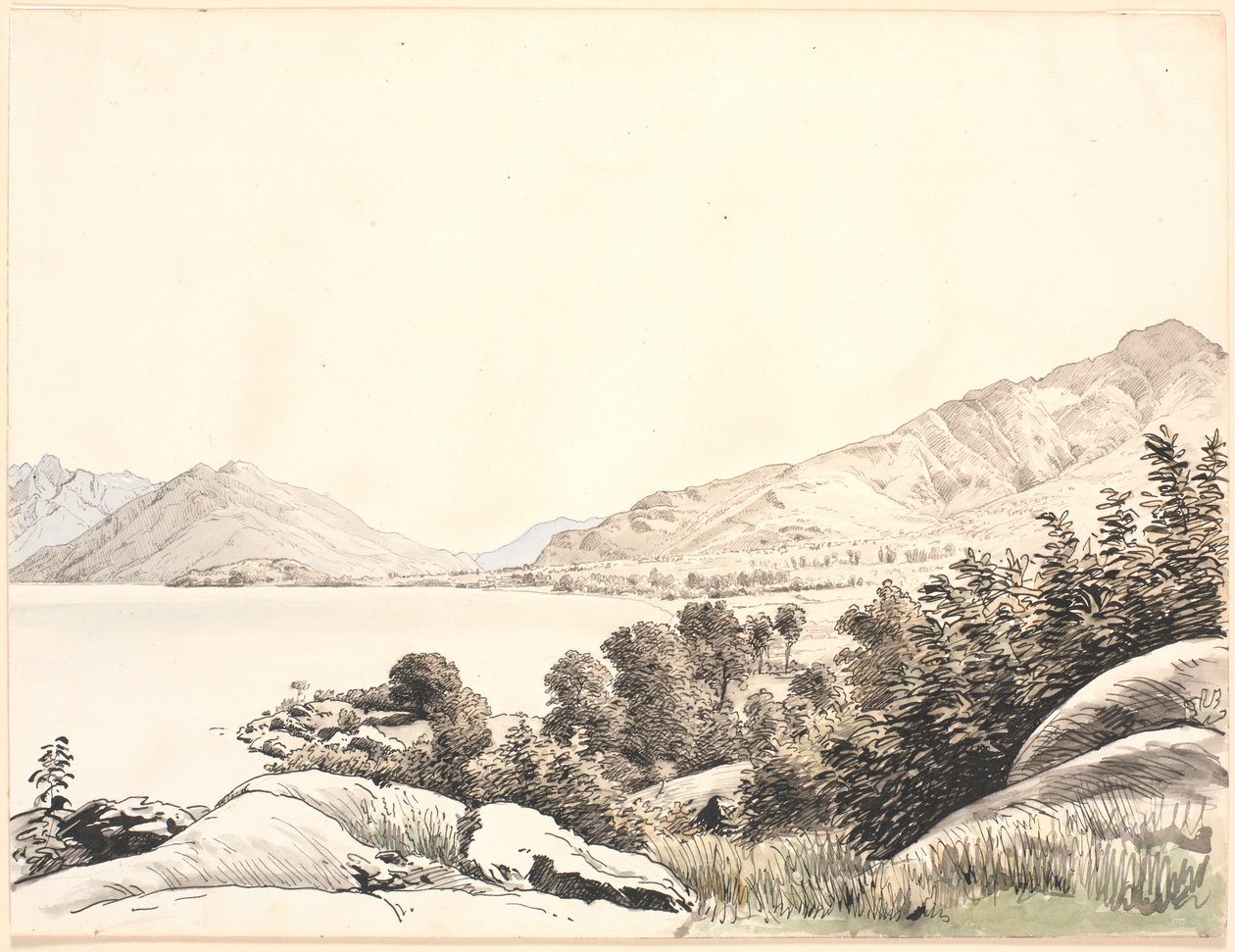 Partia z jeziora w północnych Włoszech autorstwa P.C. Skovgaard