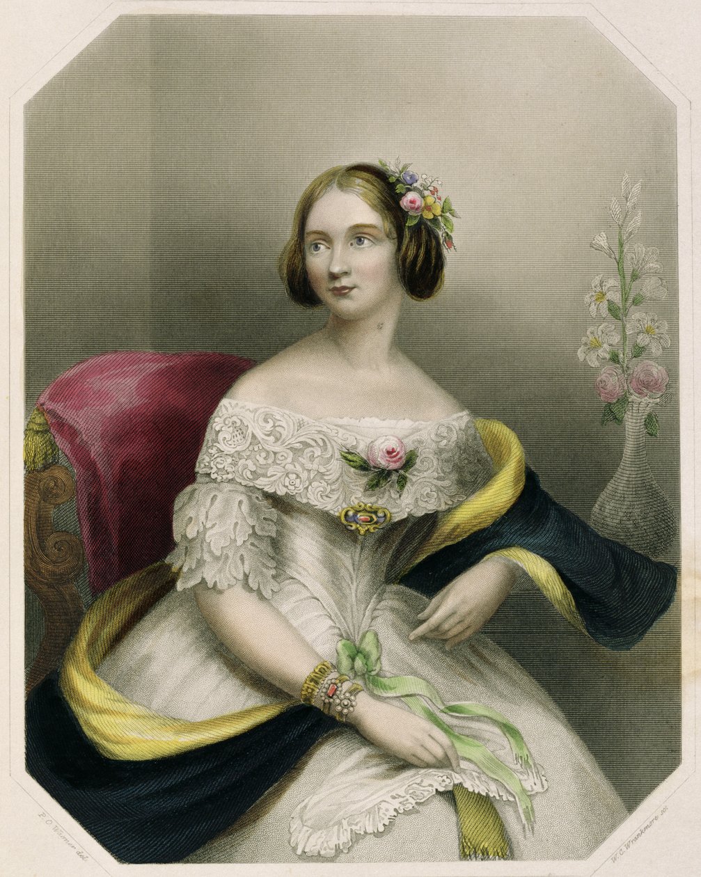 Jenny Lind (1820-70), grawerowana przez W.C. Wrankmore autorstwa P.O. Wagner