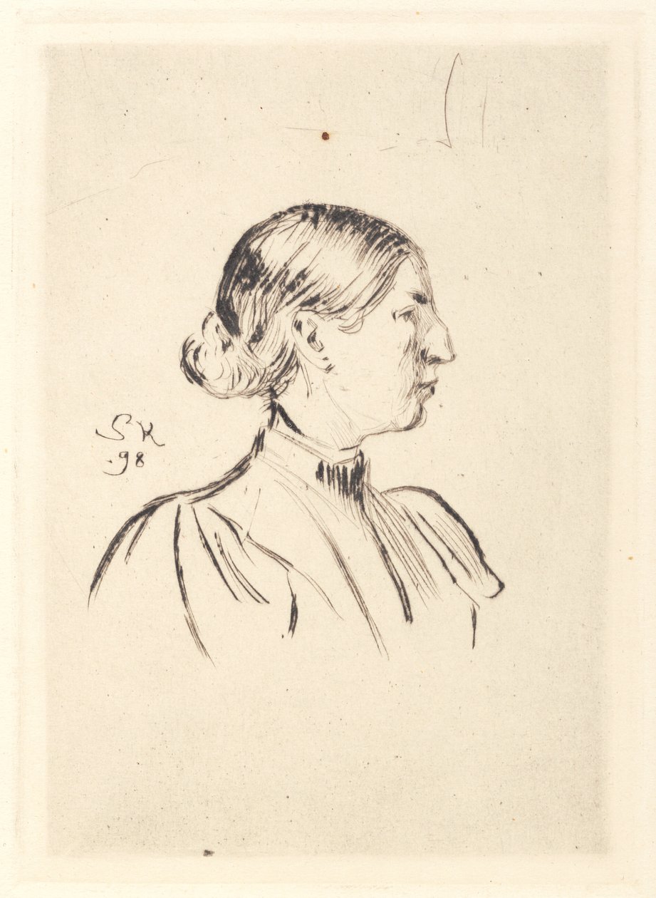 Portret Anny Ancher, profil autorstwa Peder Severin Krøyer