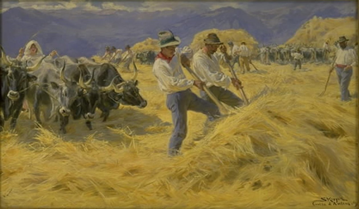 Młócenie w Abruzzi. Miasto Antino autorstwa Peder Severin Krøyer