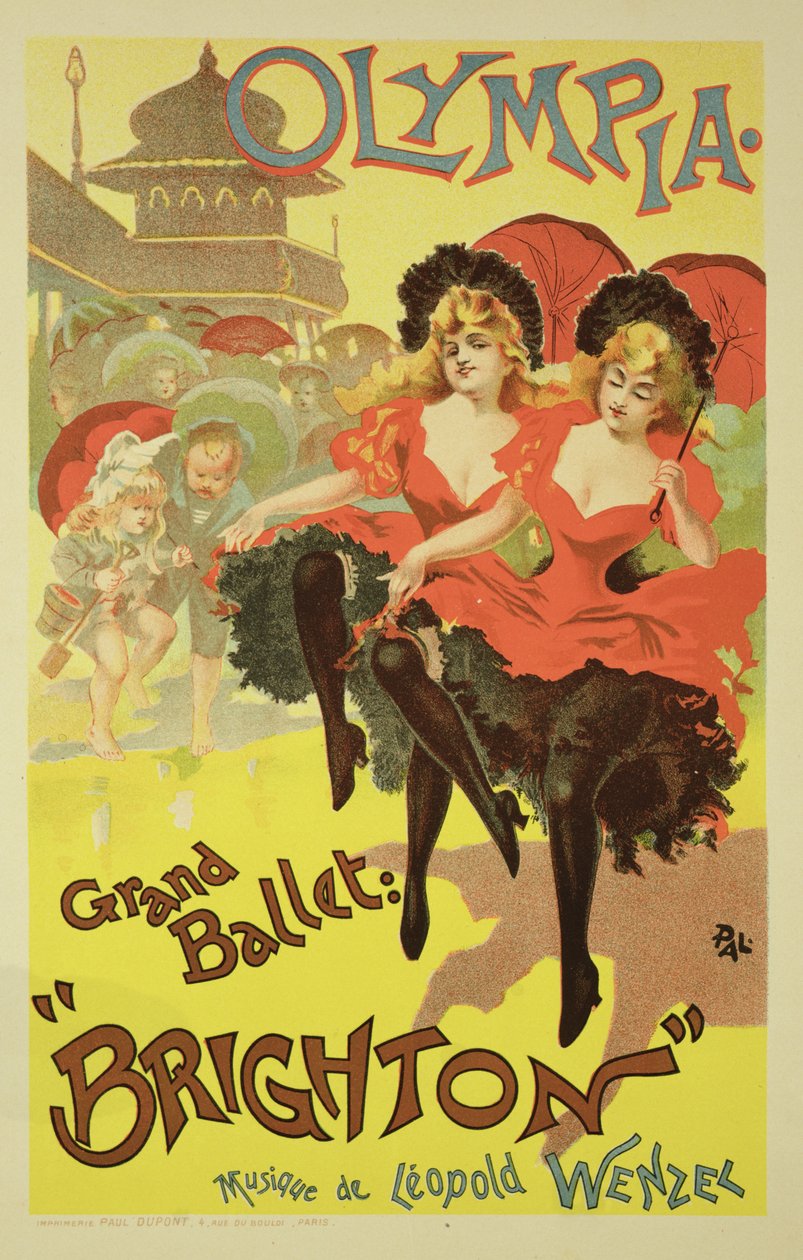 Reprodukcja plakatu reklamującego balet „Brighton”, Teatr Olympia, 1893 autorstwa Pal